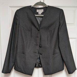 Atrium Collection- Black Collarless Blazer- Size 10